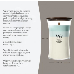 WoodWick Trilogy Driftwood Shores Świeca Zapachowa z drewnianym knotem 610 g